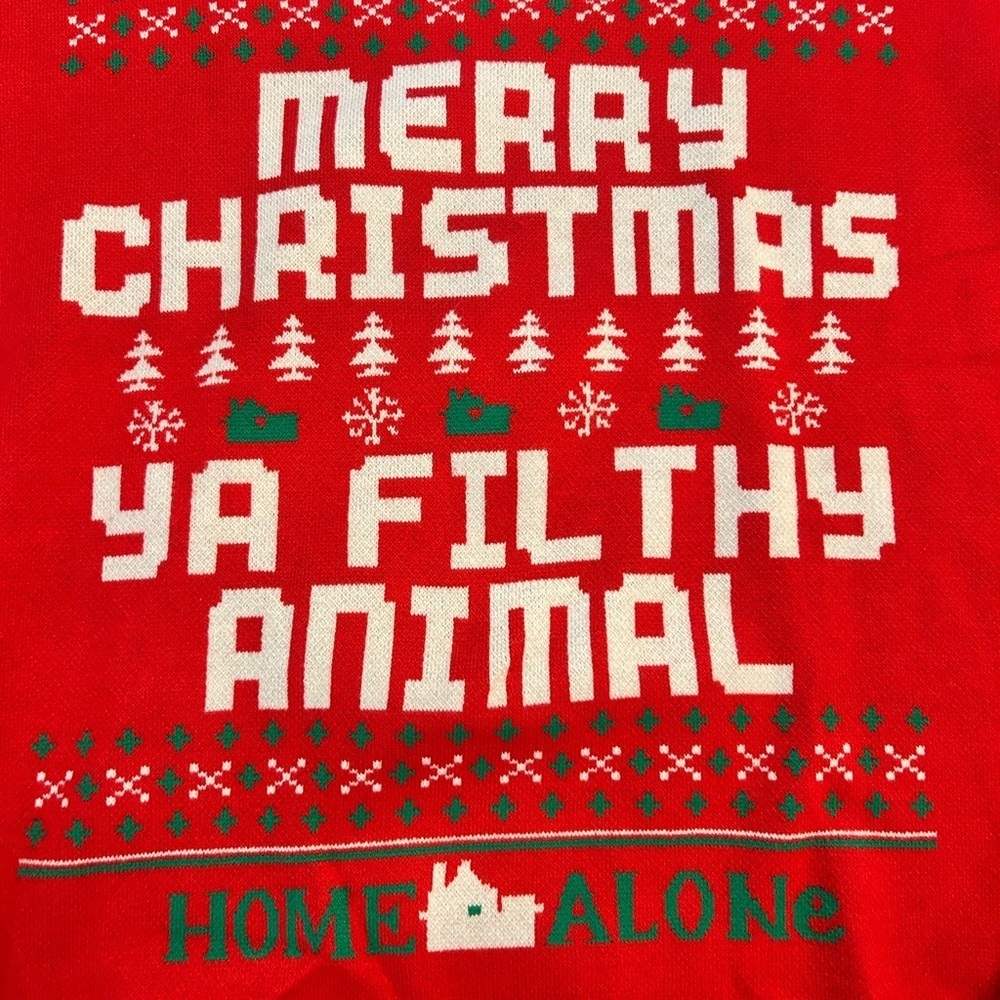 Home Alone Ugly Christmas Sweater “Merry Christmas Ya Filthy Animal” XL - Picture 3 of 4